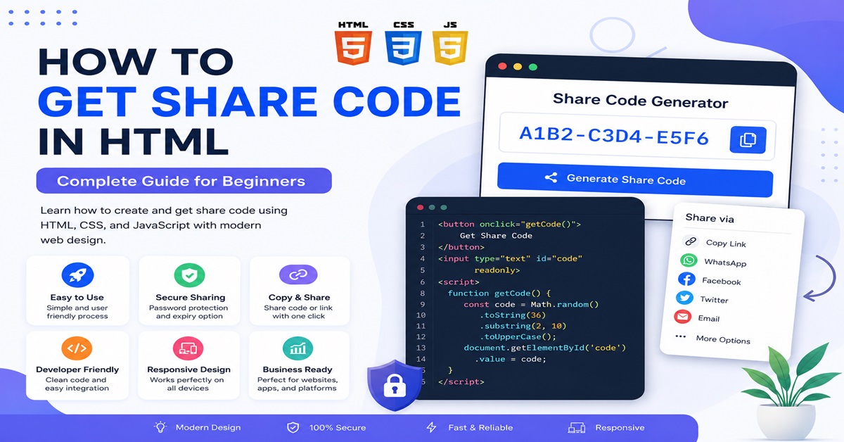 How to Get Share Code in HTML